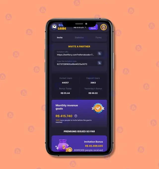 Blue Casino Game App Invite Design