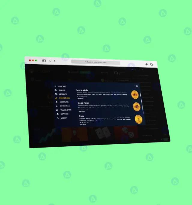 Dogebet Promotions Page Design