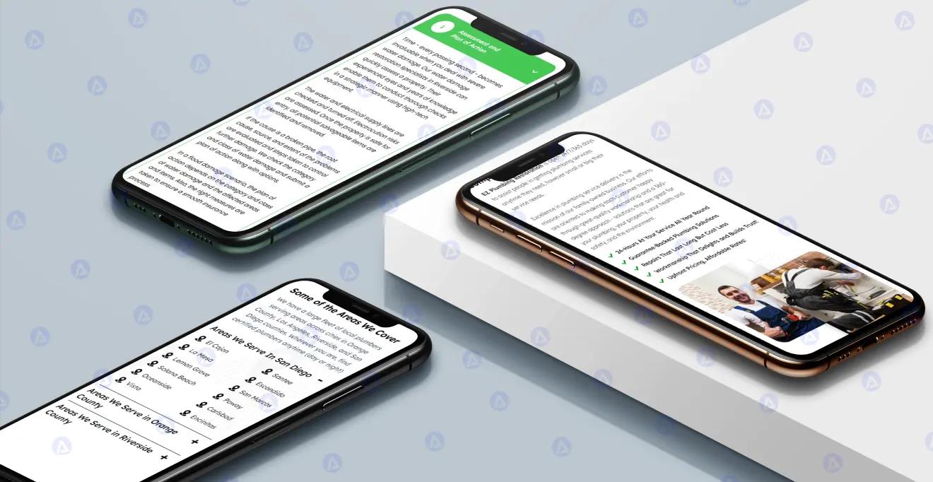 EZ Plumbing App Location Page Design