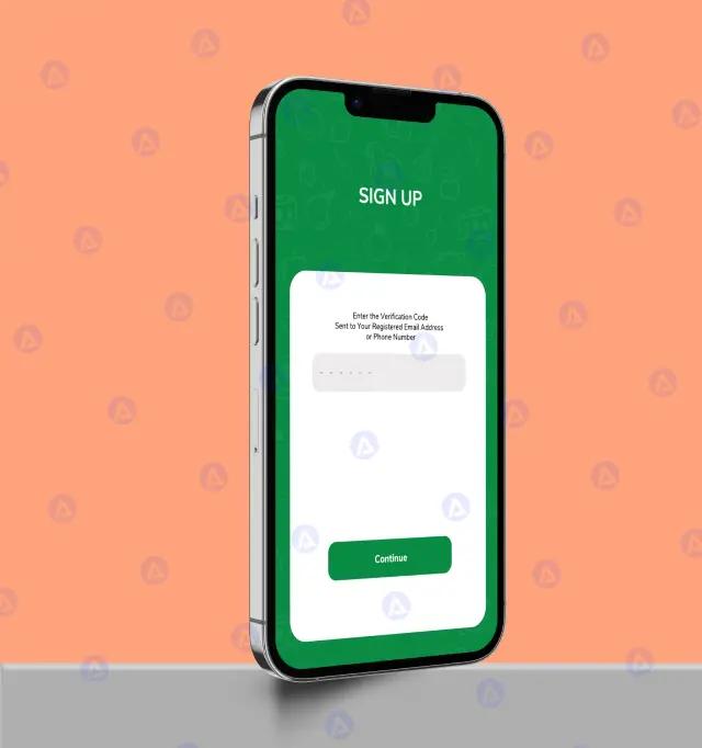 foodo mobile app sign up page design