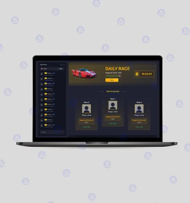 GGBIT Game Website Race Page Design