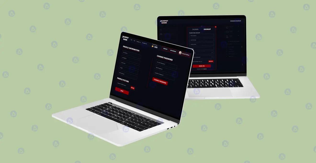 jackpot game signing page design