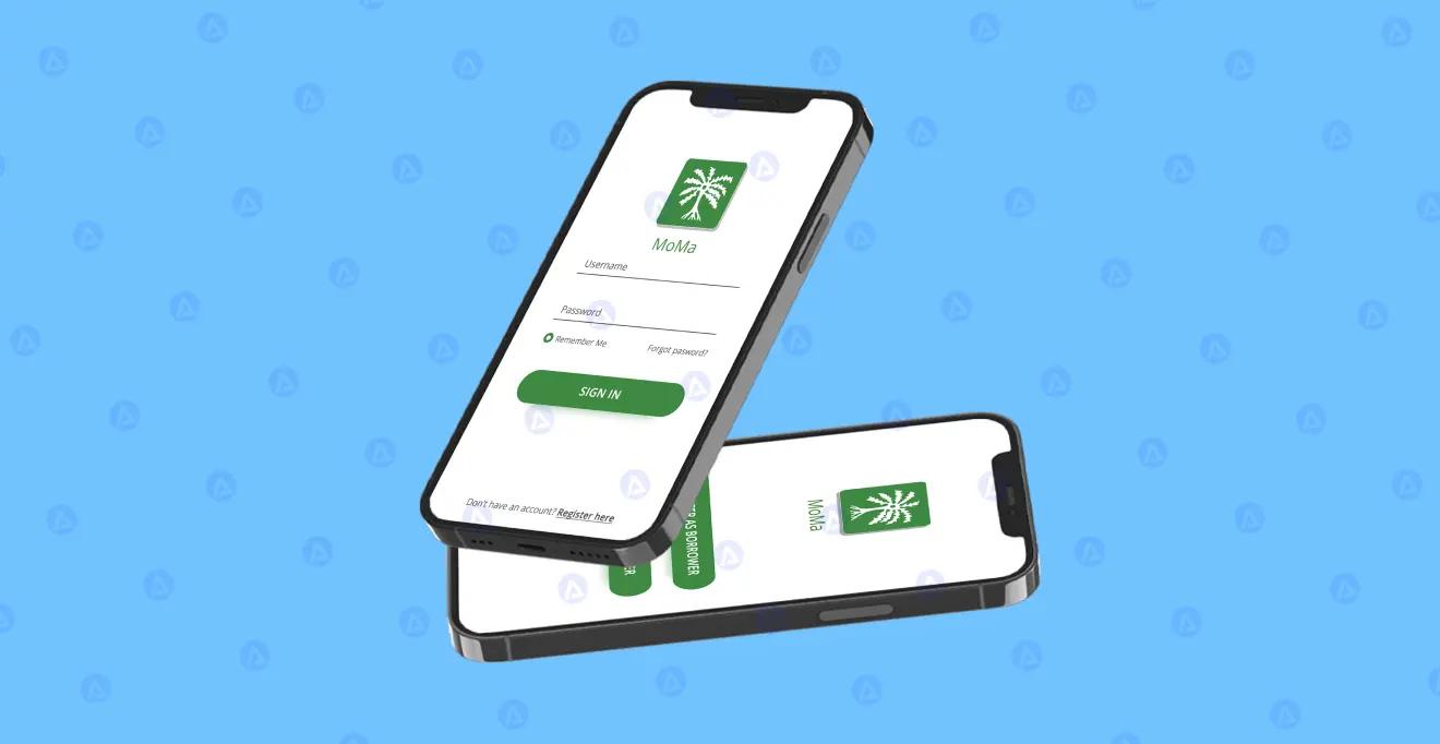 moma app sign in page design