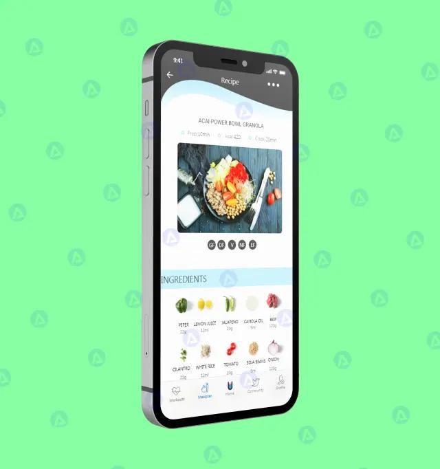 new u app recipe page design