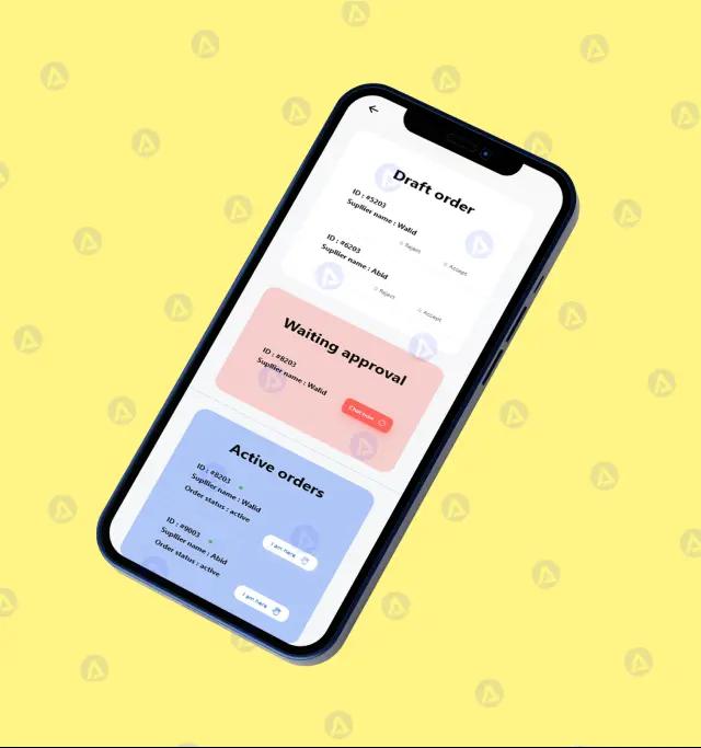 piper mobile app order page design