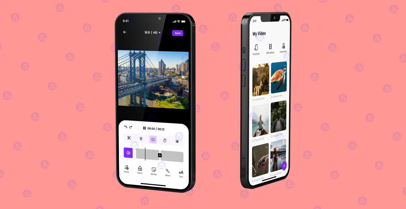 video editing app homepage design