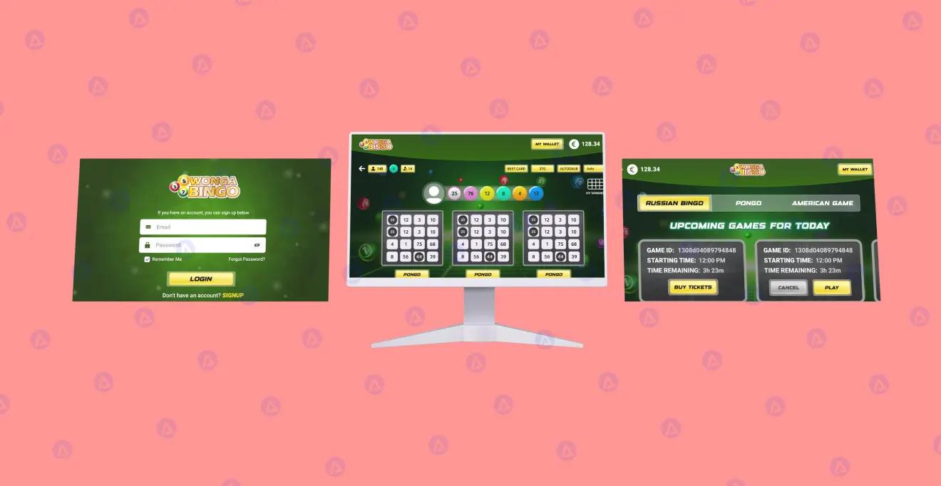 Wonga Bingo Game Login Design 