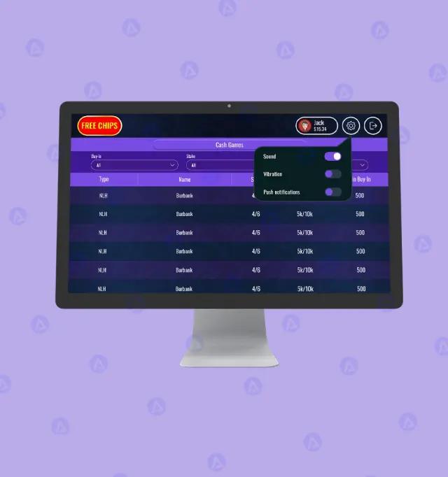 Yufa Poker Cash Game Page Design