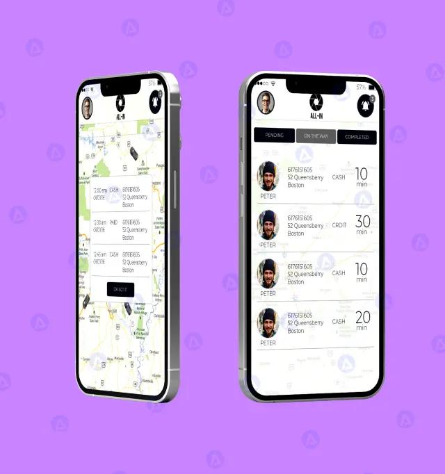 All in Mobile Taxi Booking App on the Way Page Design All in Mobile Taxi Booking App on the Way Page Design