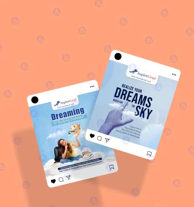 AspireGrad Study Abroad Social Media Post Image Design AspireGrad Study Abroad Social Media Post Image Design