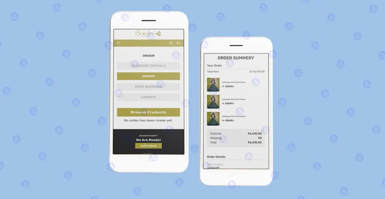 Baide Website Shopping Order Summery Page Design Baide Website Shopping Order Summery Page Design
