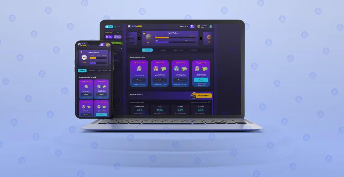 Blue Casino Game App Website User Profile Design Blue Casino Game App Website User Profile Design