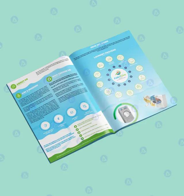 Fabrilove Dry Cleaners & Laundry Brochure About Us Page Design Fabrilove Dry Cleaners & Laundry Brochure About Us Page Design