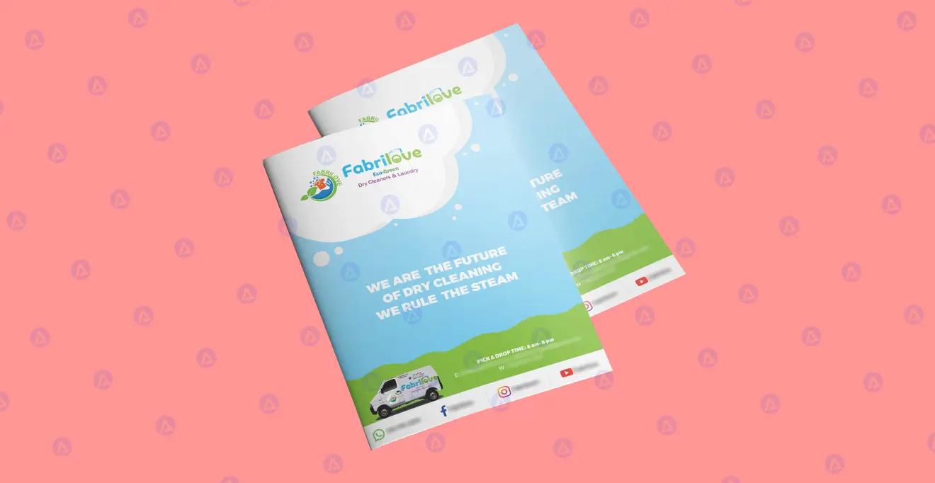 Fabrilove Dry Cleaners & Laundry Brochure Cover Page Design Fabrilove Dry Cleaners & Laundry Brochure Cover Page Design