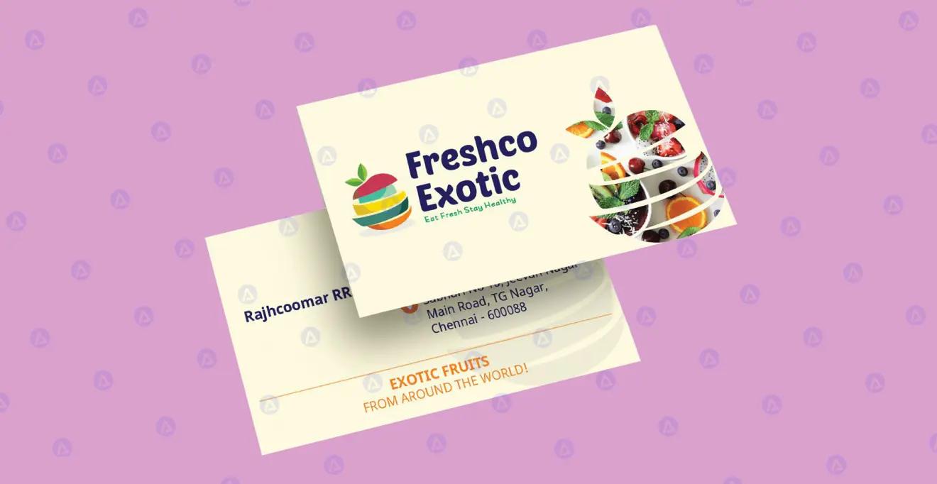Freshco Exotic Stationery Business Card Design Freshco Exotic Stationery Business Card Design