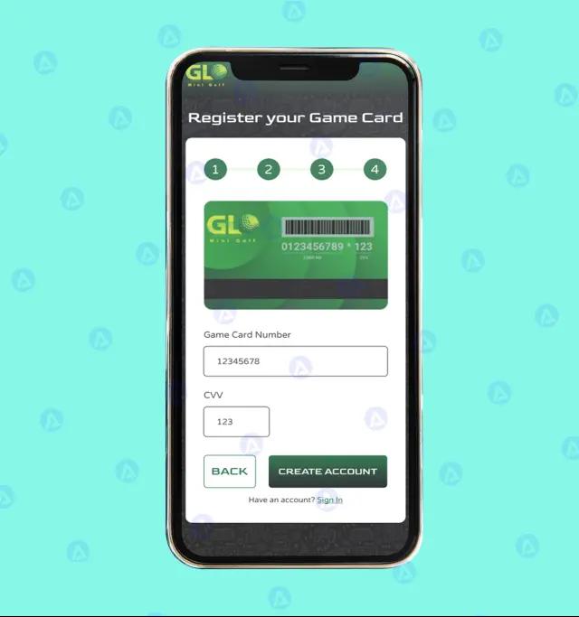 Glo Mini Golf Online App Register Page Design Glo Mini Golf Online App Register Page Design