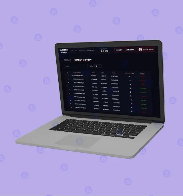 Jackpot Game Deposit History Page Design Jackpot Game Deposit History Page Design