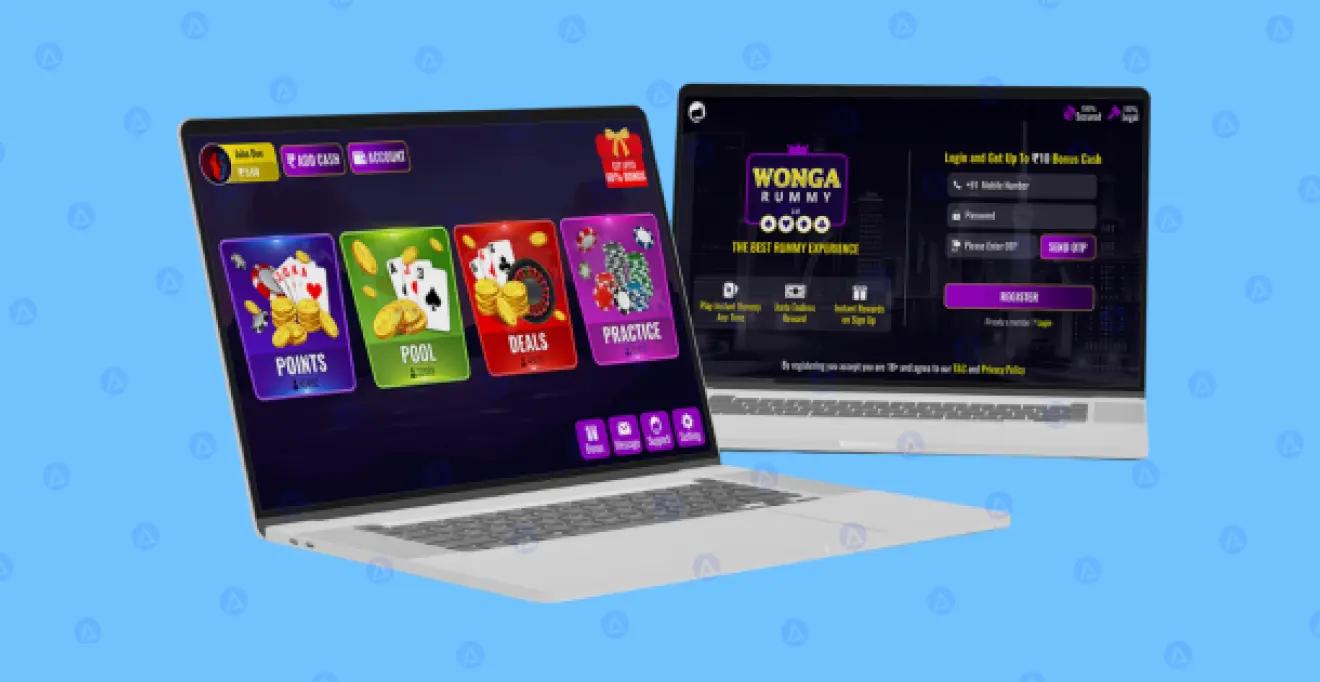 Wonga Rummy Cards Game Homepage Design Wonga Rummy Cards Game Homepage Design