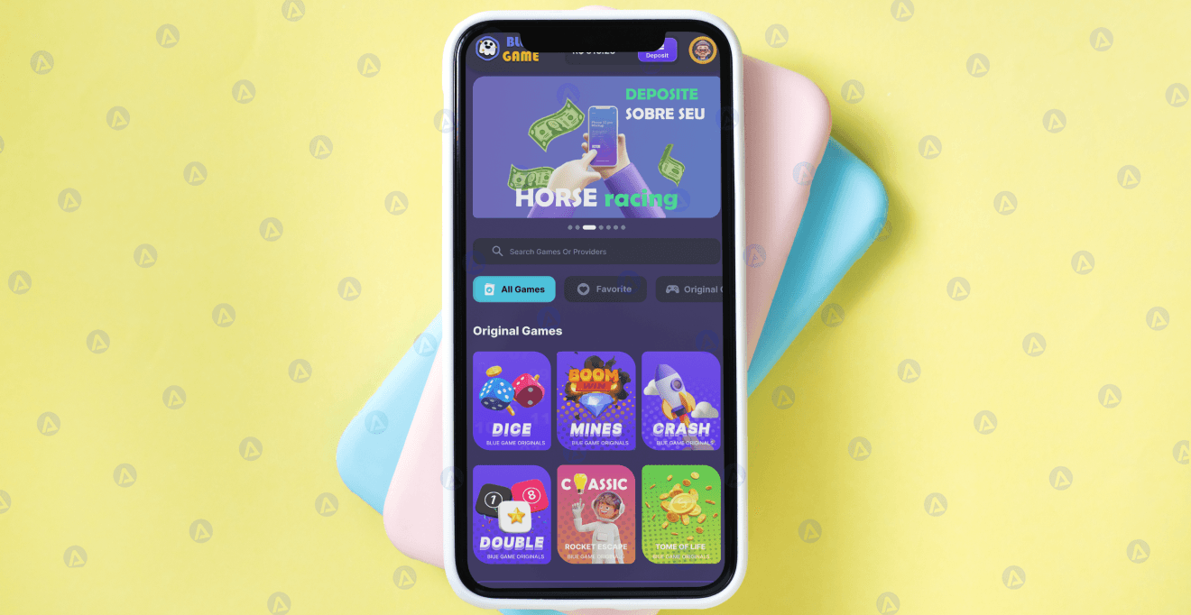 blue casino game app category design 