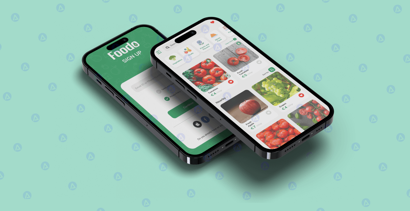 foodo mobile app product page design
