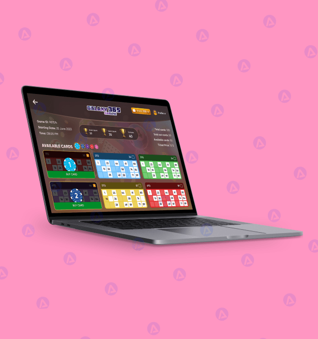 galaxy bingo cards game website profile design
