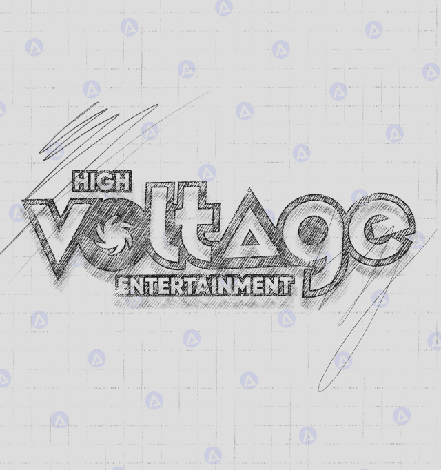 high voltage entertainment black and white logo