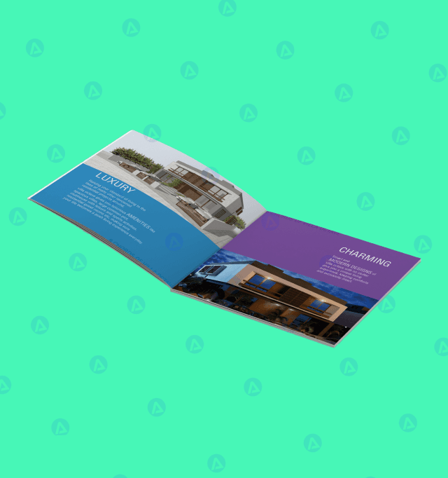 villa octave residential amenities & designs page brochure design