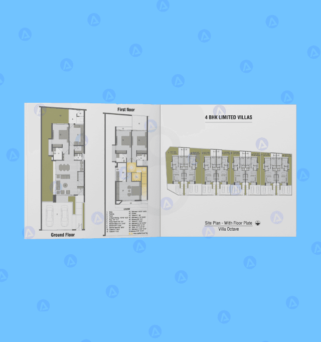 villa octave residential floor information page brochure design