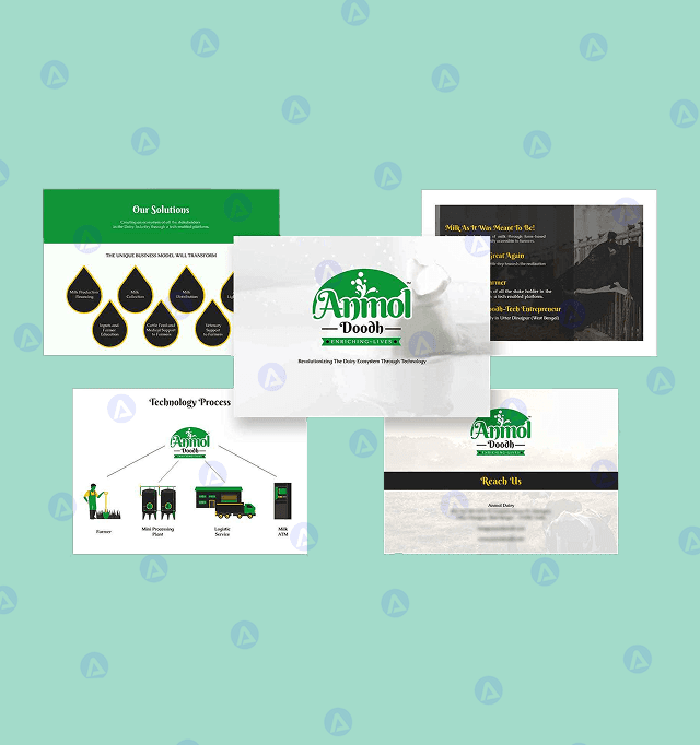 anmol dairy solutions, technology & contact us page catalog design