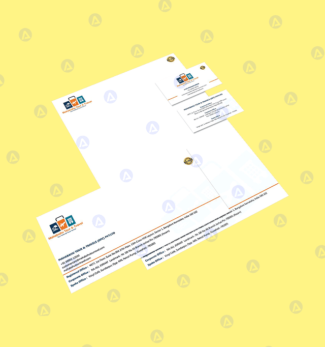 Mahabahu Tour & Travel Letterhead, Envelope & Business Card Design