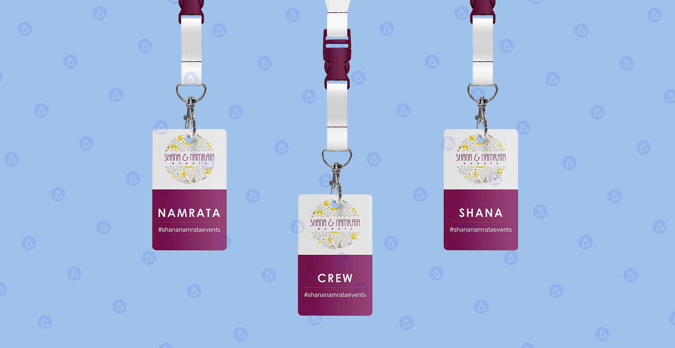 Shana & Namrata Event Management Multiple Employees ID Card Design