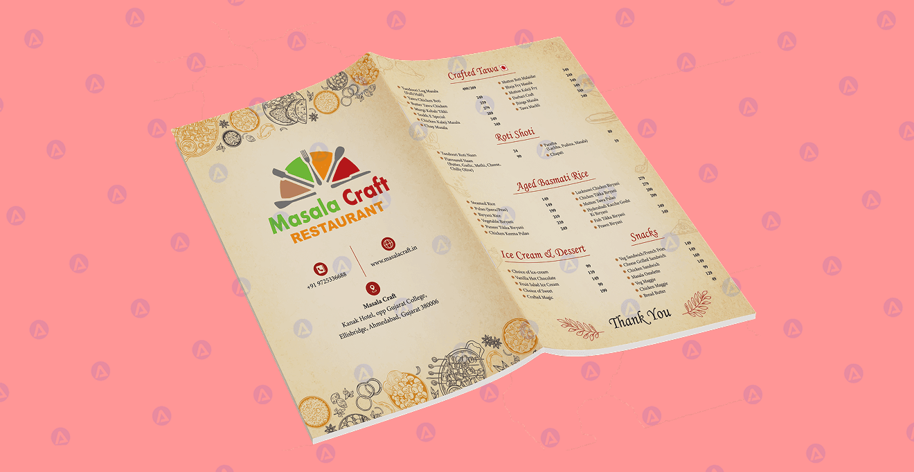 Masala Craft Restaurant Menu Page 4 Design