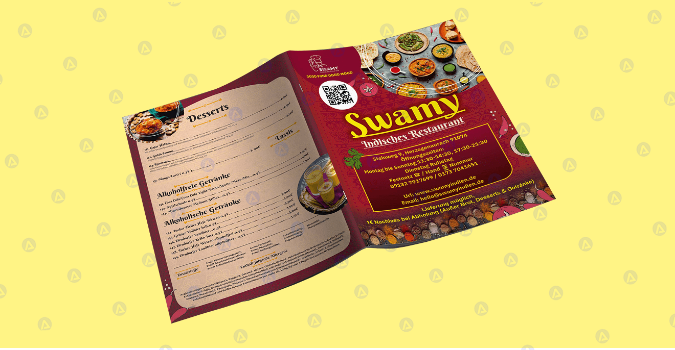 Swamy Restaurant Brochure Cover Page Design