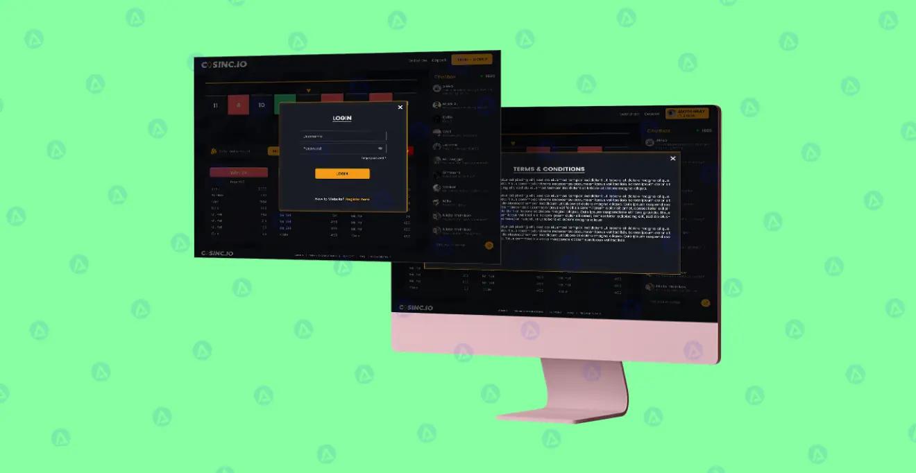 Casinc Betting App Login Page Design