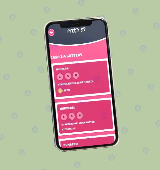 E-Lottery Winner Name Page Design