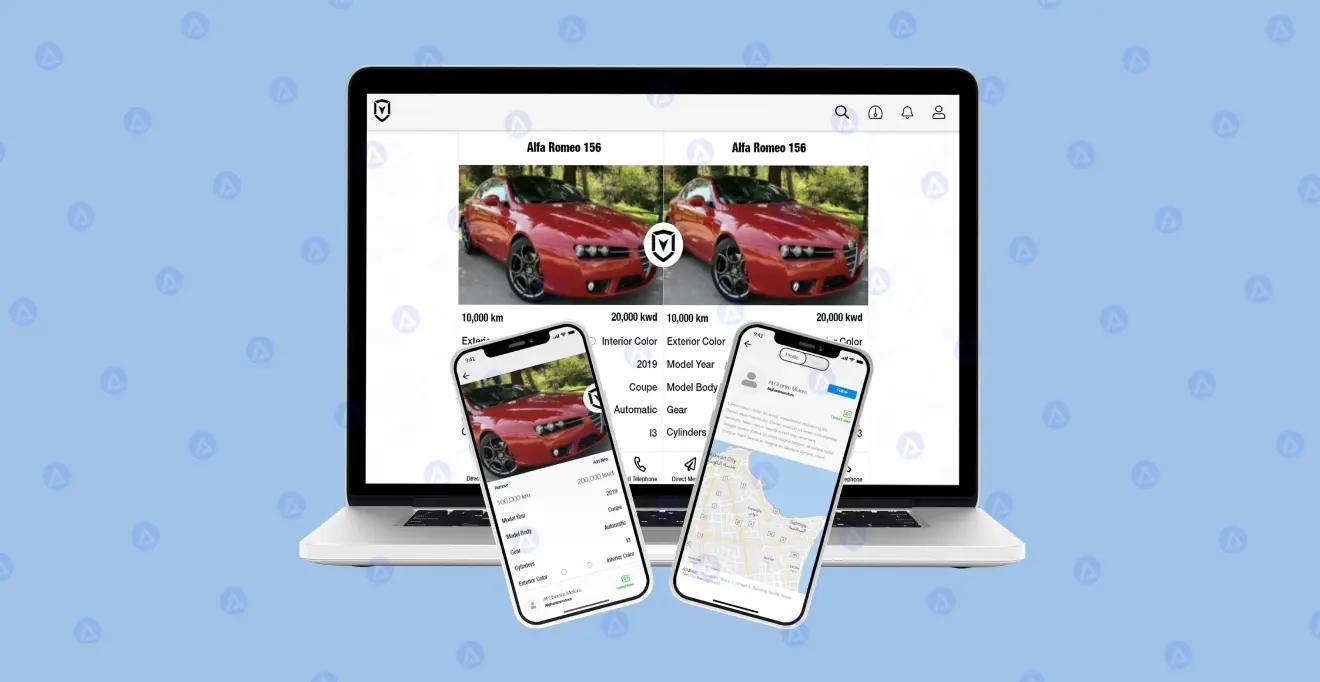ivi 2.0 car selling mobile app and web home design