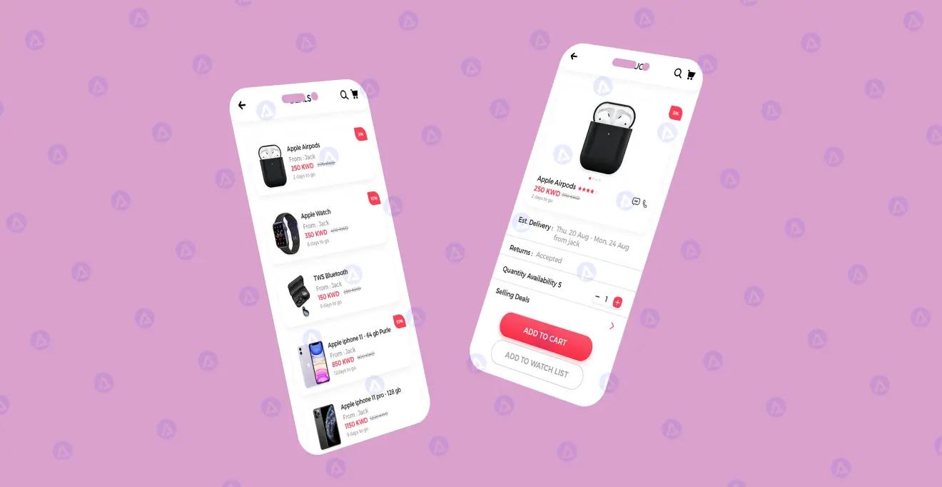 marcel app product list page design