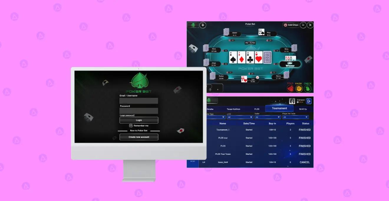 poker bet game login page design