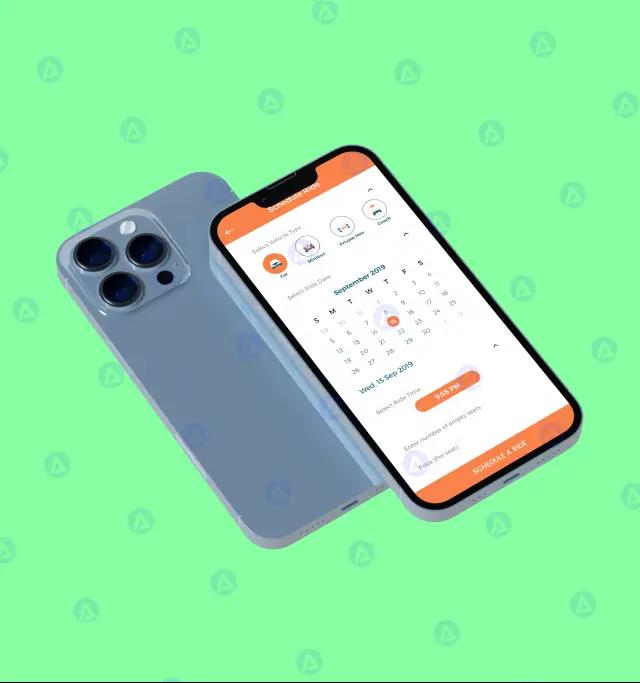 roaddo app schedule ride page design