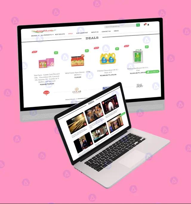 shop gulab website deals page design
