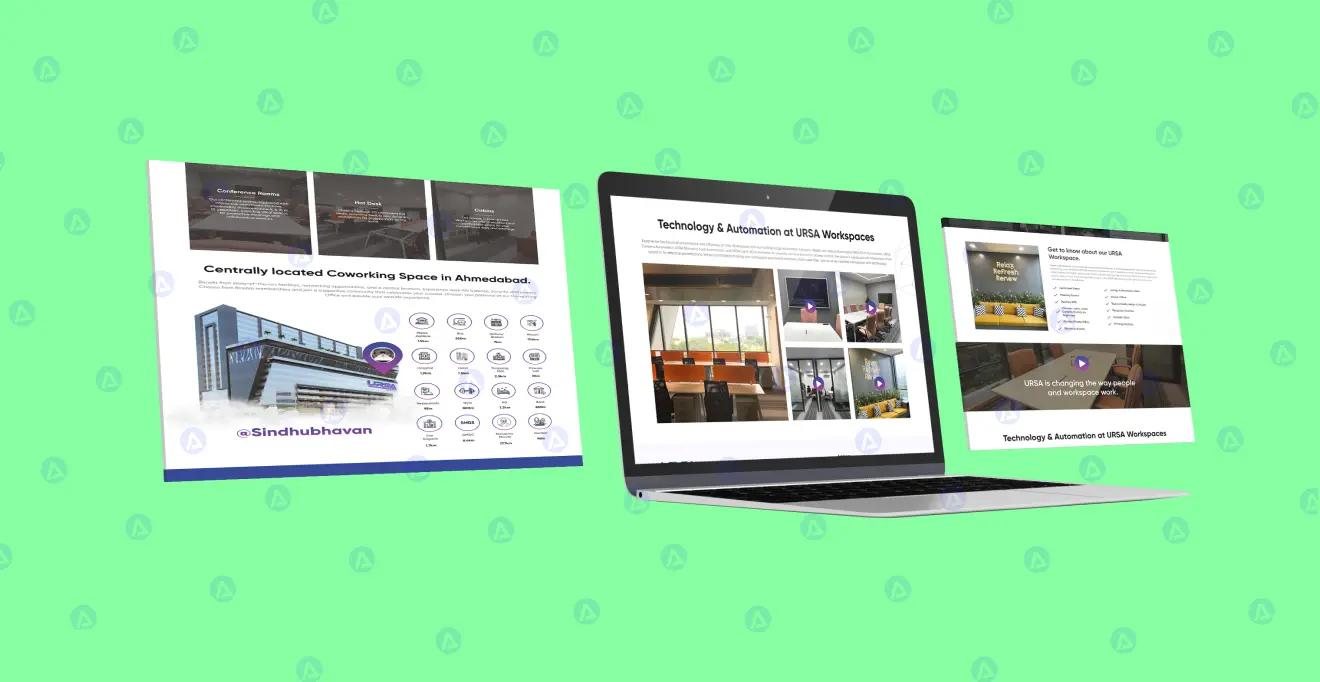 ursa workspaces webpage design