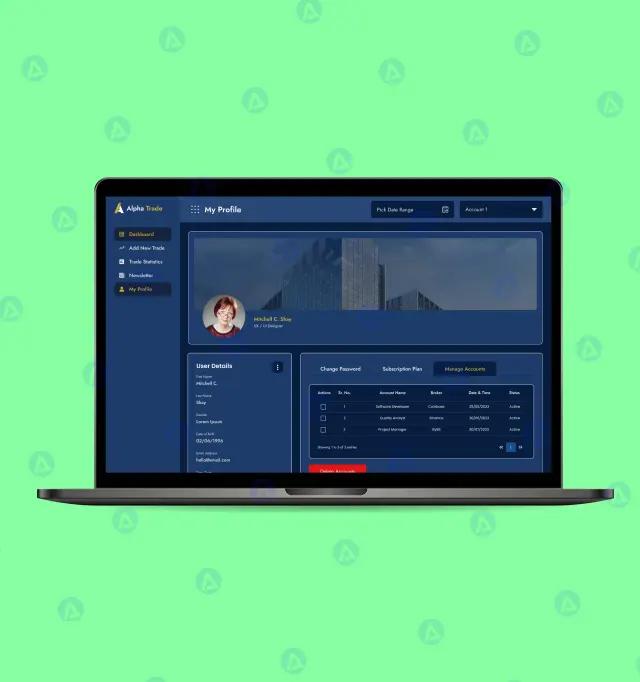 Alpha Trade Website User Profile Design Alpha Trade Website User Profile Design