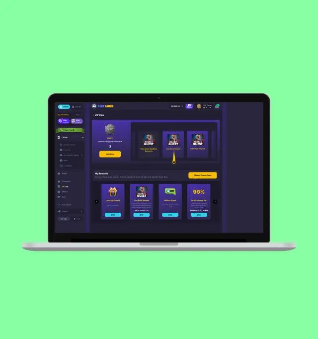 Blue Casino Game Website User Profile Design Blue Casino Game Website User Profile Design