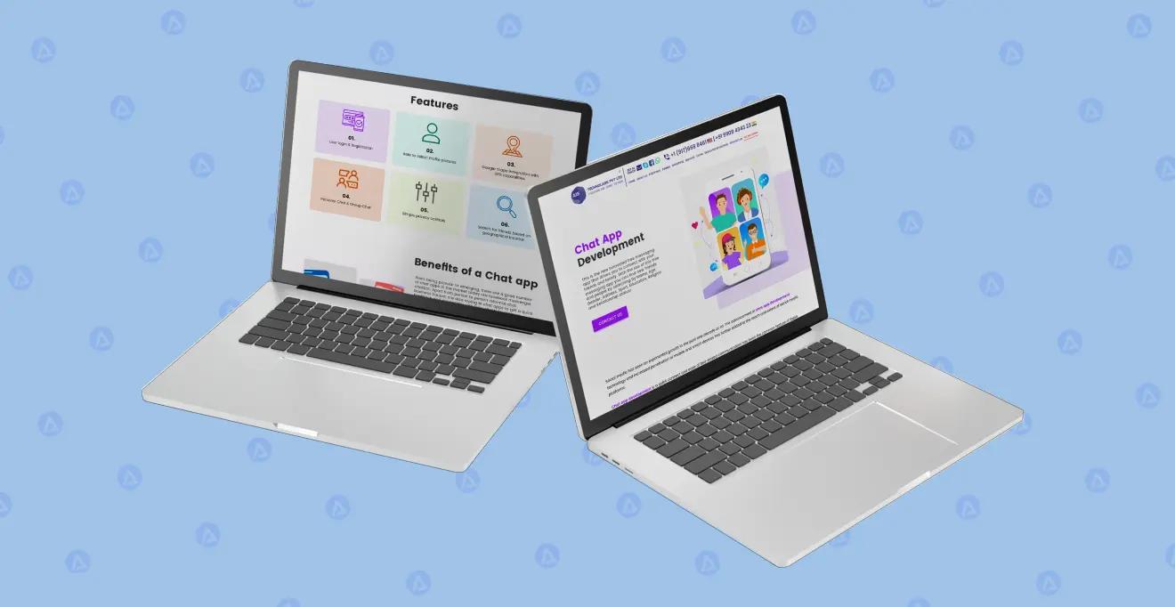 Chat Application Development Features Page Design Chat Application Development Features Page Design