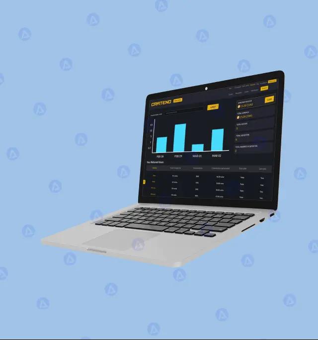 Crateno CS:GO Gaming App Referrals Page Design Crateno CS:GO Gaming App Referrals Page Design