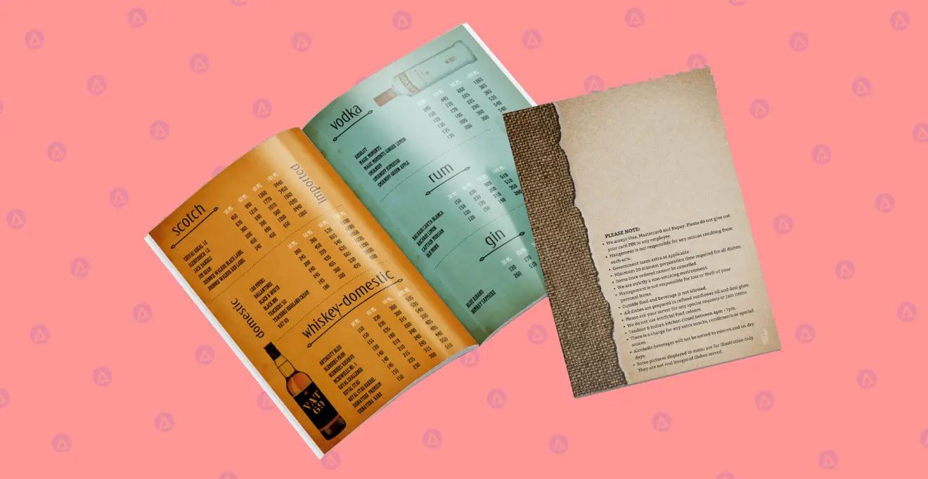 Dwarka Restaurant Catalog Wine Menu Page Design Dwarka Restaurant Catalog Wine Menu Page Design