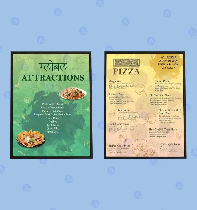 Ek One UNO Pizza Classick Brochure Card Frame 2 Design Ek One UNO Pizza Classick Brochure Card Frame 2 Design