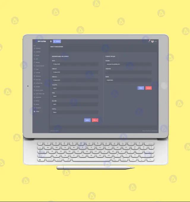 Erp System Web App Settings Page Design Erp System Web App Settings Page Design
