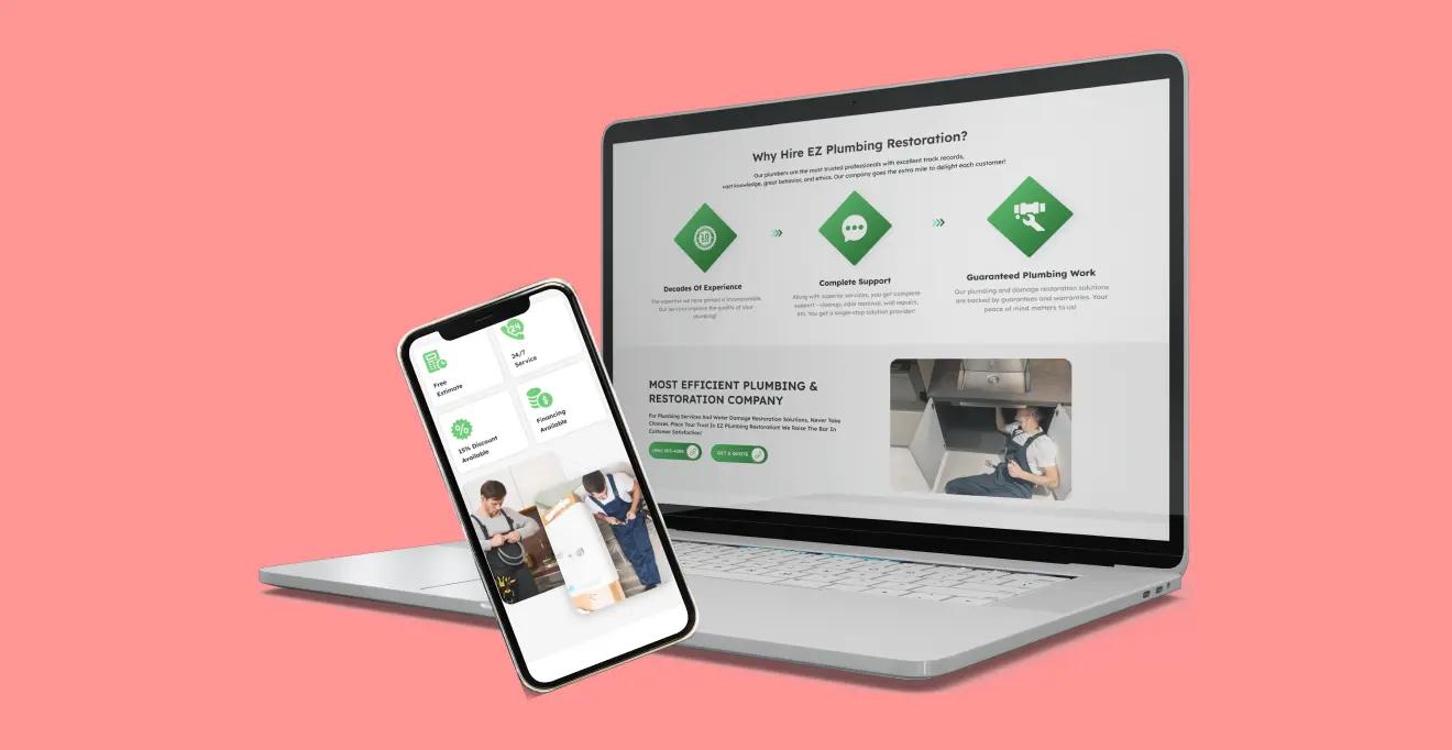 EZ Plumbing Layout Design of App & Website EZ Plumbing Layout Design of App & Website