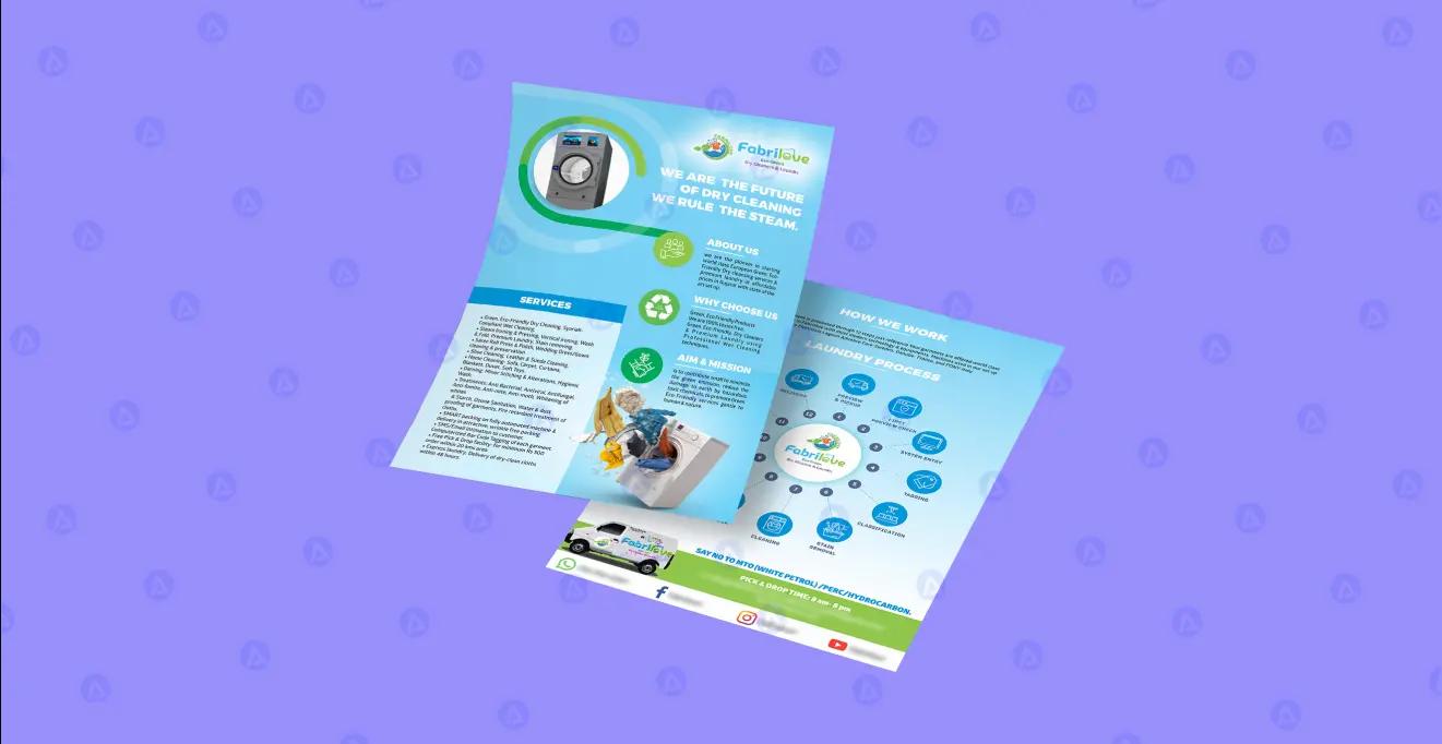 Fabrilove Dry Cleaners & Laundry Brochure Services Page 1 Design Fabrilove Dry Cleaners & Laundry Brochure Services Page 1 Design